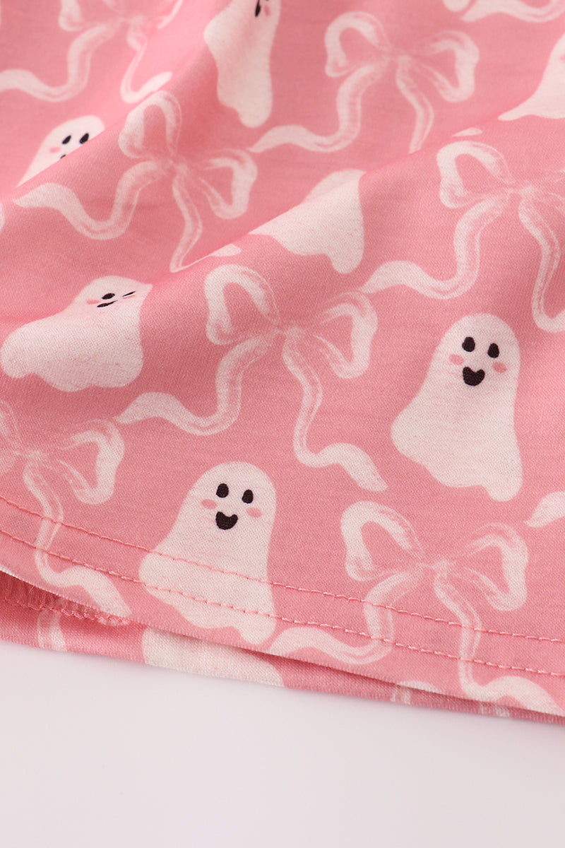 Halloween ghost embroidery ruffle dress